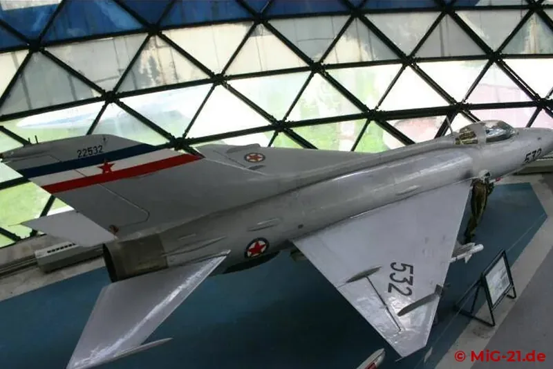One of the first Yugoslav MiG-21s is presented in excellent condition in the aviation museum at Belgrade …