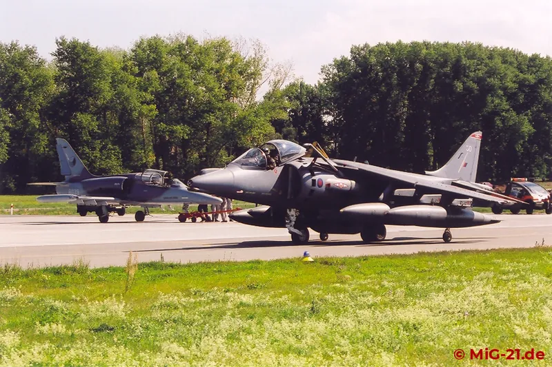 Training of joint air-to-ground missions of Harriers and L-159s was one main objective of the exercise.