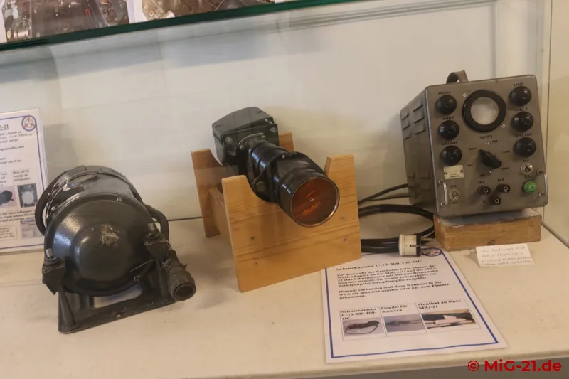 Also on display are a gun camera, ...