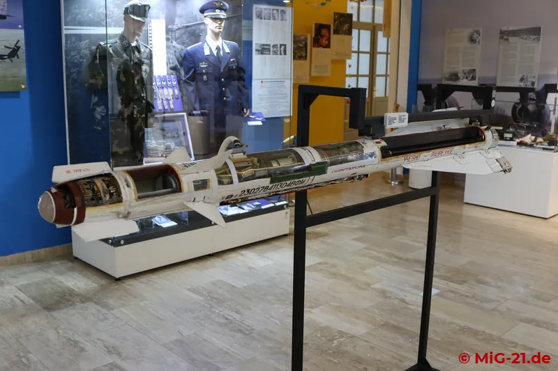 ... an R-60 missile as a cutaway model and ...