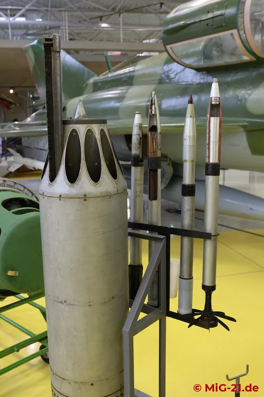 ... the UB-16 rocket pod with S-5 unguided rockets, ...