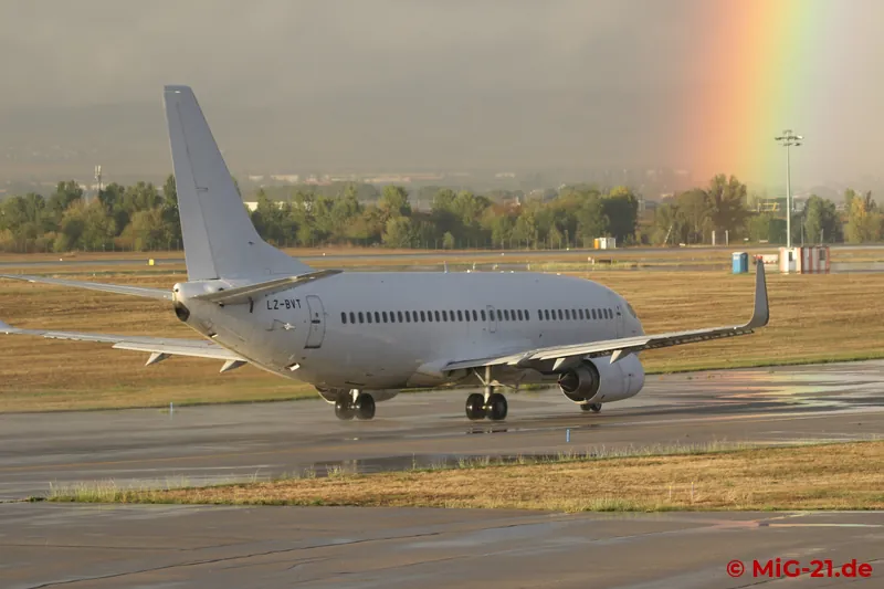 The only "bright spot" of the trip: a rainbow after a heavy thunderstorm in Sofia shortly before the flight …