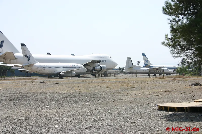 ... and stored civil aircraft at Mehrabad airport.