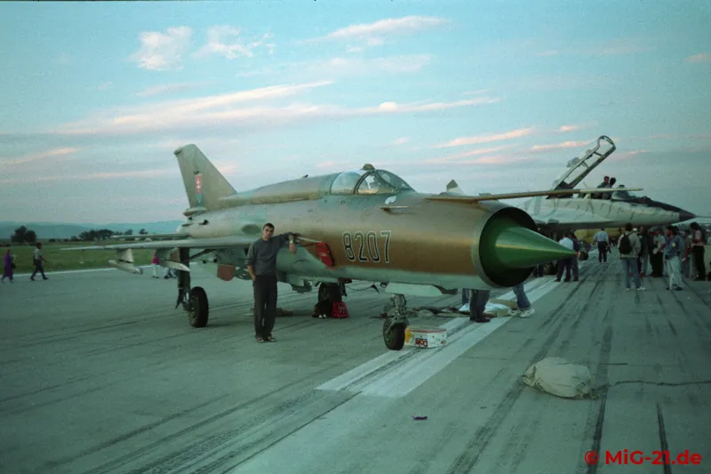 Souvenir photo of the author in front of a Slovak MiG-21. Several more such pictures have been added since.