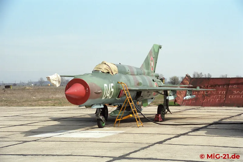 ... on QRA stand MiG-21bis that, apart from the national insignia, ...