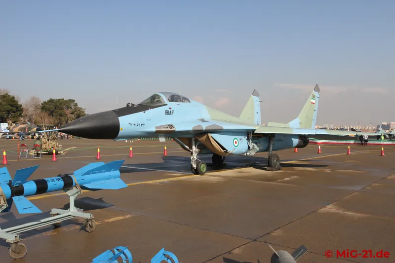 A few metres away – each with part of its weapons arsenal – were displayed a MiG-29 ...
