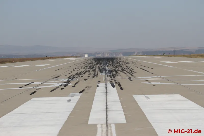 The runway at Câmpia Turzii shows traces of intensive use.