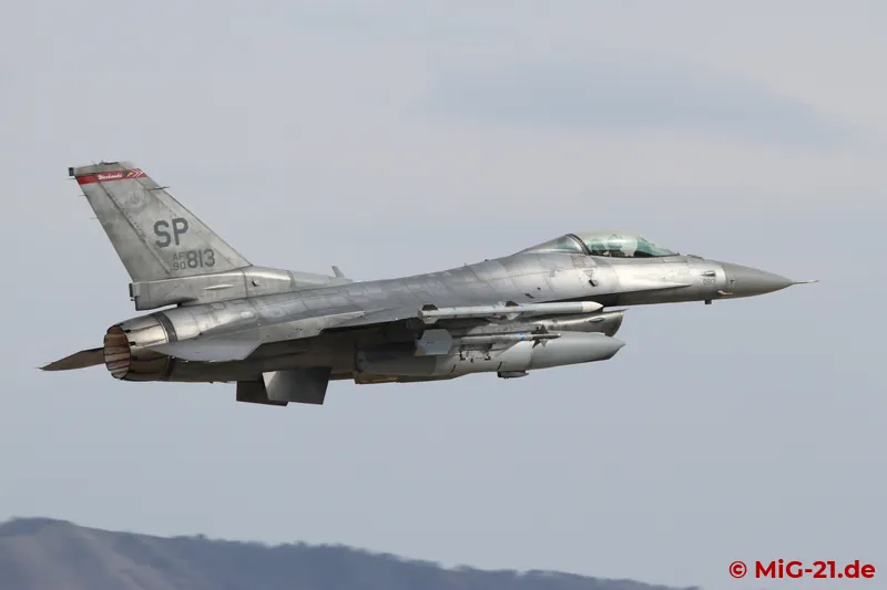 ... and the F-16s, which operated from the other side of the base, took off.