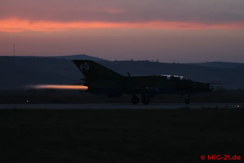 ... before take-offs resumed in the very last light of the day.