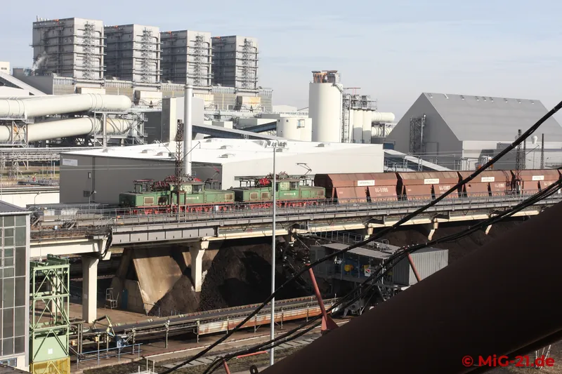 When a train arrives in wintry temperatures with the coal frozen in the wagons, ...
