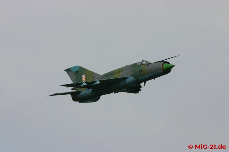 Just arrived and then was gone. The MiG-21 made only one single pass and left behind thousands of …