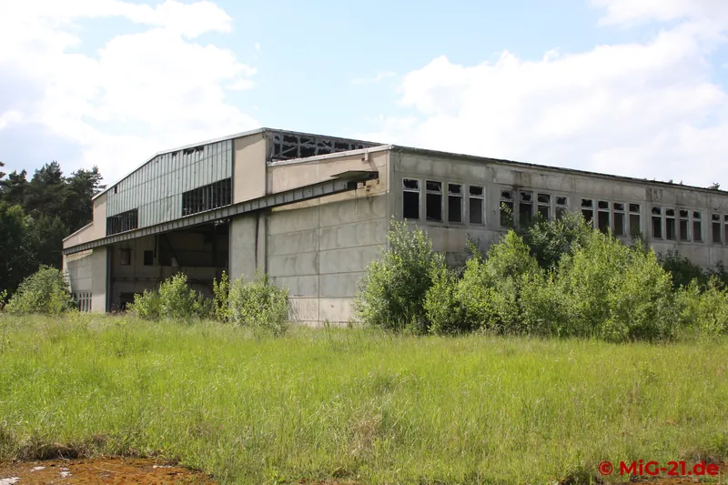 The large hangar that housed the training aircraft ...