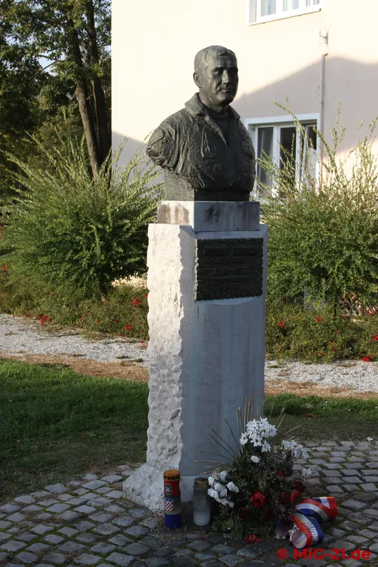 ... commemorates Rudolf Perešin, who was shot down and killed in his MiG-21 shortly before the end of the War …