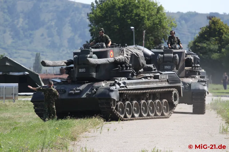 Loudly present in the tactical demonstration at the end of the event: Gepard anti-aircraft tanks.