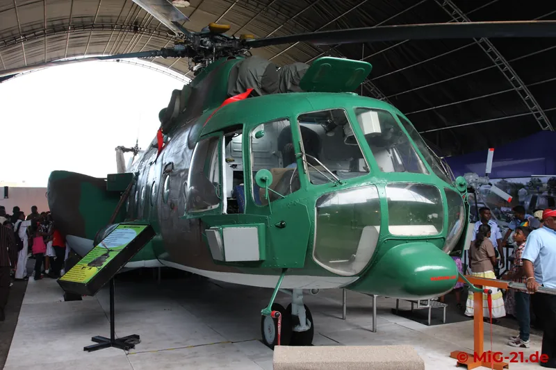 The SLAF has several variants of the Mi-17. Retrofitted self-protection systems can be seen on the nose …