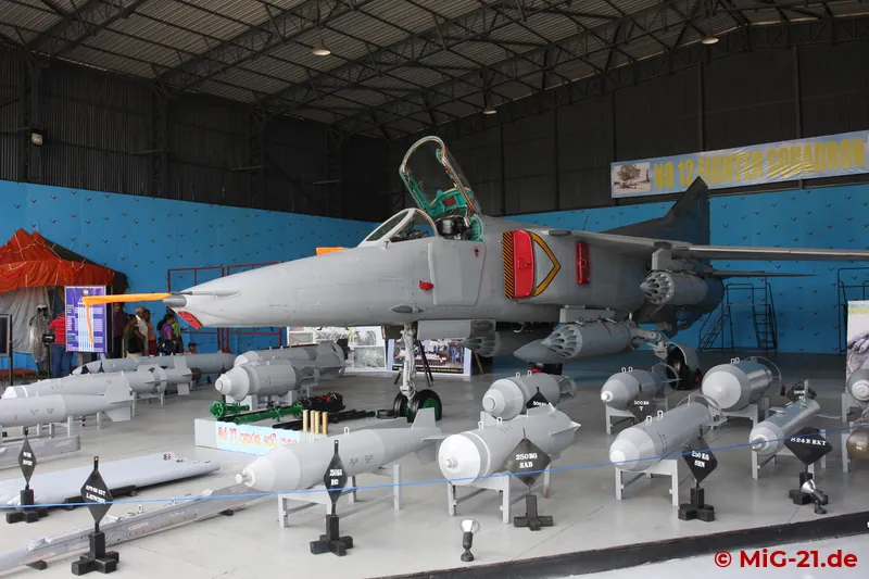 Equipped with unguided rockets and bombs, the MiG-27s primarily attack area targets.