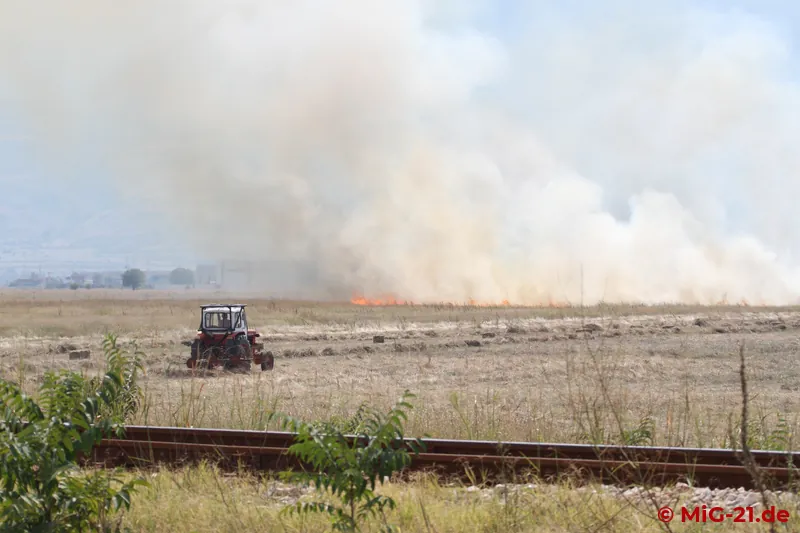 The burning of harvested fields, popular everywhere in Bulgaria, ...