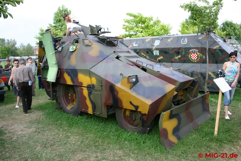 Among others a large scale display of military equipment included different types of combat vehicles built by …