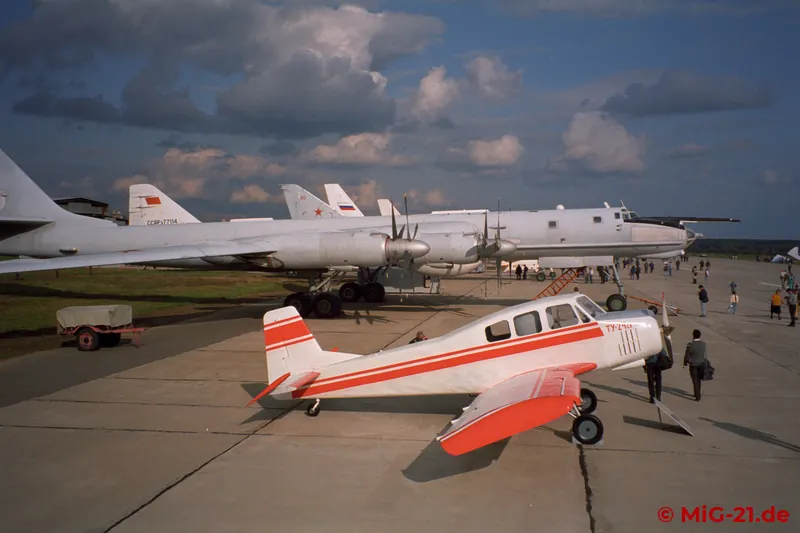 ... from the Tu-95 strategic bomber (rear) to the sports plane.