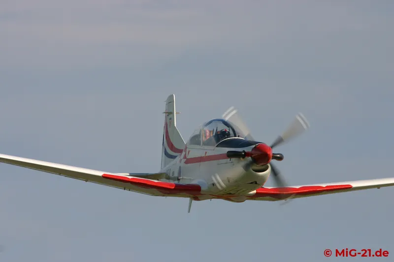 Anders als die MiG-21 flogen die PC-9 der Krile Oluja von Varaždin aus.