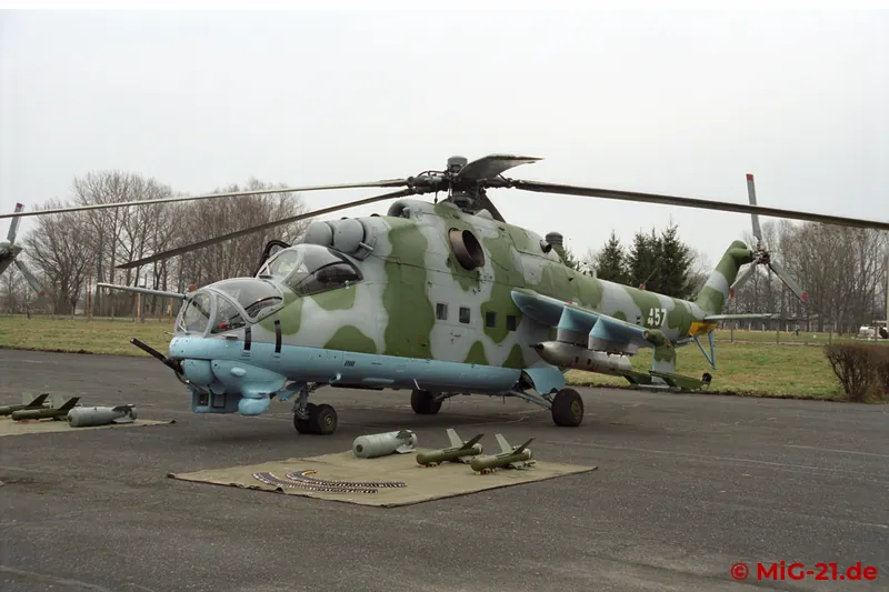 ... and Mi-24s were shown with their armament.