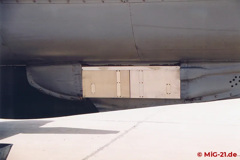 F-7P are equipped with chaff and flare dispensers beside the ventral fin.