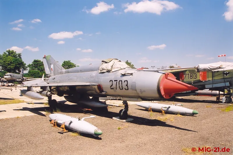 ... and several MiG-21 at Vyškov museum. Beside a MiG-21R there are displayed a MiG-21M ...